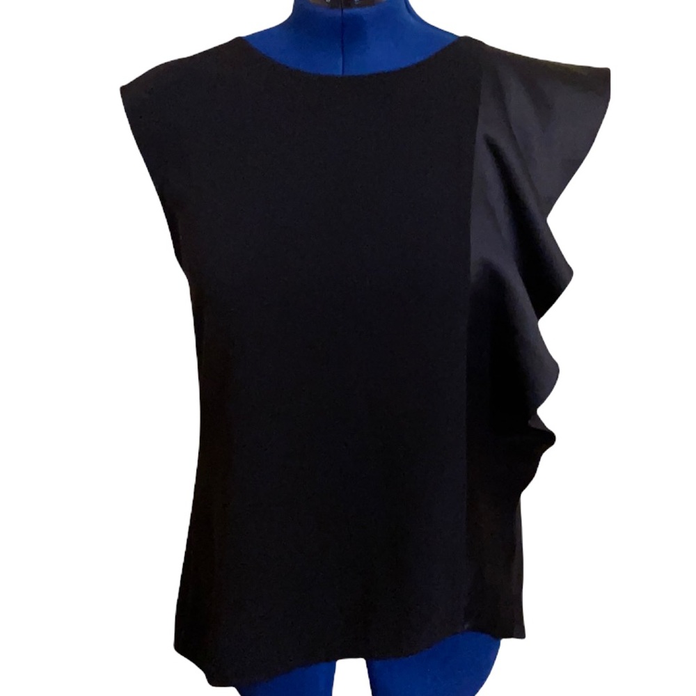 NWT Privé 💯% polyester SLEEVELESS TOP with feminine embellishment (OLCC-AF)